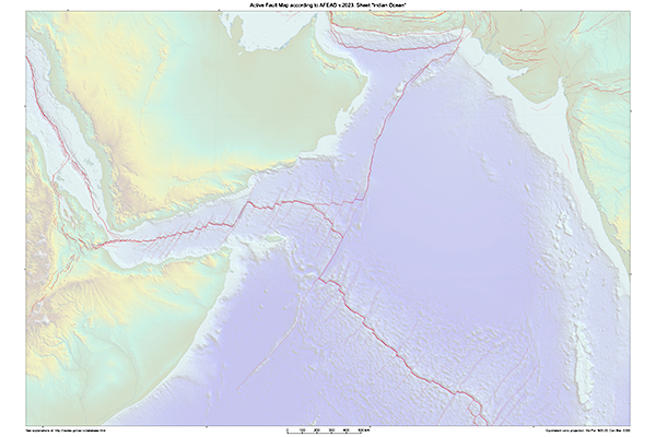Карта активных разломов. Лист Индийский Океан